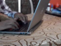HD : Men using laptop at home Stock Footage