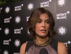 INTERVIEW: Teri Hatcher on Quincy Jones at Montblanc honors Quincy Jones at the Montblanc de la Culture Arts Patronage Awards Ceremony Stock Footage