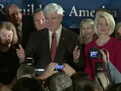Newt Gingrich victory speech Stock Footage