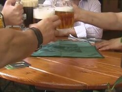 Drinking beer: Prost! Stock Footage