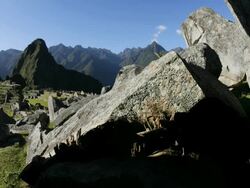 T/L, WS, sunset Machu Picchu ruins / Peru Stock Footage