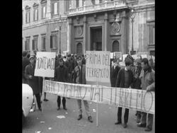 SYND 5 3 68 SICILIAN EARTHQUAKE REFUGEES DEMONSTRATE OUTSIDE ITALIAN PARLIAMENT News Clip