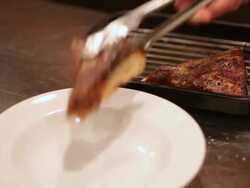 CU R/F Shot of decorating fish and Japanese food in restaurant / Tokyo, Kanto, Japan Stock Footage