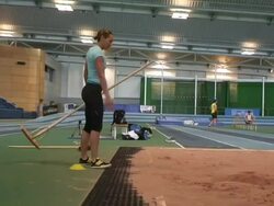 Jessica Ennis Long Jump Training Stock Footage