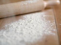 Getting ready to knead dough Stock Footage