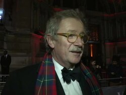 INTERVIEW: Sir Christopher Frayling on the importance of the event, what film impressed him as a child, modern film costumes at Hollywood Costume Dinner  at Victoria & Albert Museum on October 16, 2012 in London, England.  Stock Footage