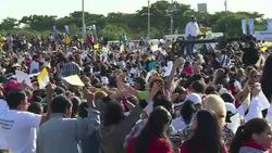 CLEAN : Pope Francis leads huge open air mass in Asuncion News Clip