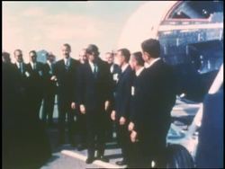 U.S. President John F. Kennedy talks to astronauts Gordon Cooper and Virgil Gus Grissom. News Clip