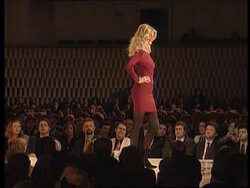 Russia - Claudia Schiffer Models In Moscow News Clip