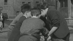 1947 MONTAGE A gang of boys excluding another boy / United Kingdom Stock Footage