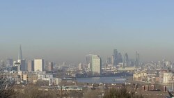 London skyline in smog News Clip