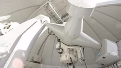 Inside the telescope dome Stock Footage