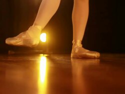 ballet dancer warmup cu Stock Footage