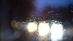 Window with Raindrops, Bokeh Backgound Stock Footage