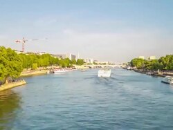 HD Timelapse: River seine in Paris, France Stock Footage
