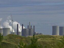 HD Industrial Landscape with Coal Power Plants Stock Footage