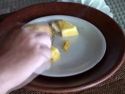 Composing a plate of tropical fruits - Timelapse Stock Footage