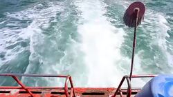 view the sea wave from behind ship Stock Footage