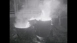 MS Molten metal pouring in drum at foundry / United States Stock Footage