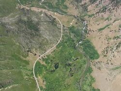 MS AERIAL TU Shot of valley at Custer National Forest area / Montana, United States Stock Footage