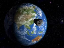 Meteoroid headed to Asia Stock Footage