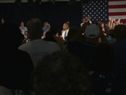 Barack Obama campaigns Stock Footage