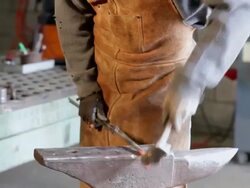 MS TU TD Metalsmith working in his studio / Santa Fe, New Mexico, United States    Stock Footage