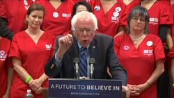 Sanders On Health Care During CA Campaign Swing News Clip