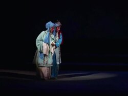 MS TS Actress performing Qinqiang opera in theater and Qinqiang is representative folk opera of northwest china  AUDIO  / xi'an, shaanxi, china Stock Footage