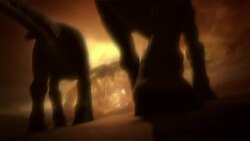 A meteor hits the earth and sends massive fireballs  that kill the dinosaur population in a computer generated animation. Stock Footage