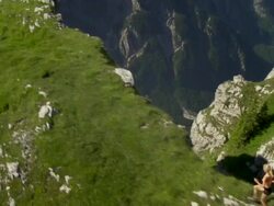 HD: Fell Runners On A Mountain Ridge Stock Footage