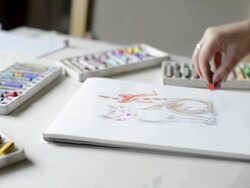 Drawing a cat Stock Footage