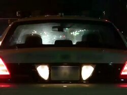 Police Car Lights Flashing at Night. Stock Footage
