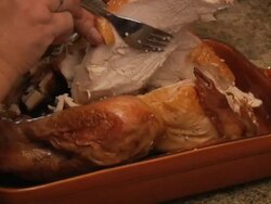 Thanksgiving Turkey sliced Stock Footage