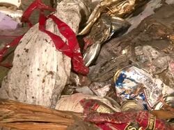 Close Up Pan Left - Filth covered trash / New Orleans Louisiana Stock Footage