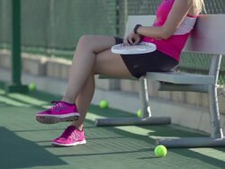 Women playing tennis. - Slow Motion Stock Footage