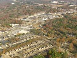 WS AERIAL View of town city with Greenwood area / South Carolina, United States Stock Footage