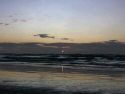 Beautiful sunset at the beach, North Sea, ocean front (HD) Stock Footage