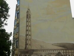 Murs Peints Les Cities Ideales,Ideal City Murals in the Etats Unis area of Lyons,ZO Stock Footage