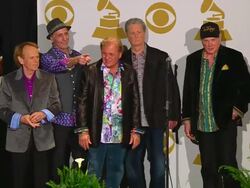 SPEECH: The Beach Boys on reuniting and performing at the GRAMMY Awards at the 54th Annual GRAMMY Awards - Press Room on 2/12/12 in Los Angeles, CA Stock Footage