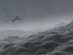 Aircraft in danger, storm at sea. Stock Footage