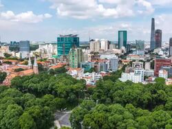 WS T/L View of Ho Chi Minh City downtown / Ho Chi Minh City, Southeastern, Vietnam Stock Footage