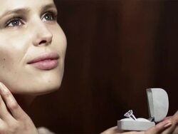 Young woman holding engagement ring in box Stock Footage