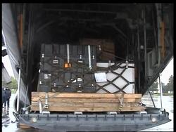 US medical aid arrives at airport News Clip