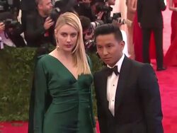 Greta Gerwig at "Schiaparelli And Prada: Impossible Conversations" Costume Institute Gala Stock Footage