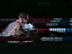 Man Swimming The Breaststroke Stock Footage