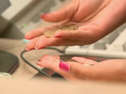 Counting Change Stock Footage