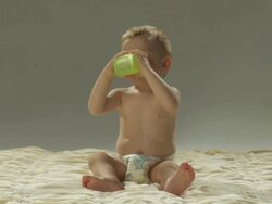 HD: Toddler Drinking Stock Footage
