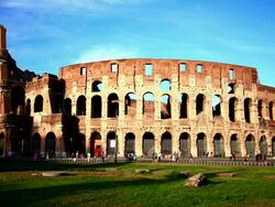 The Colosseum in Rome, cloud flowing Stock Footage