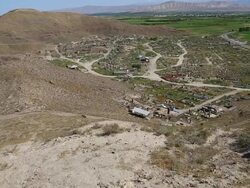 Khor Virap monastery, view of the ancient cemetery from the church of the Holy Mother of God, Saint Astvatsatsin Stock Footage